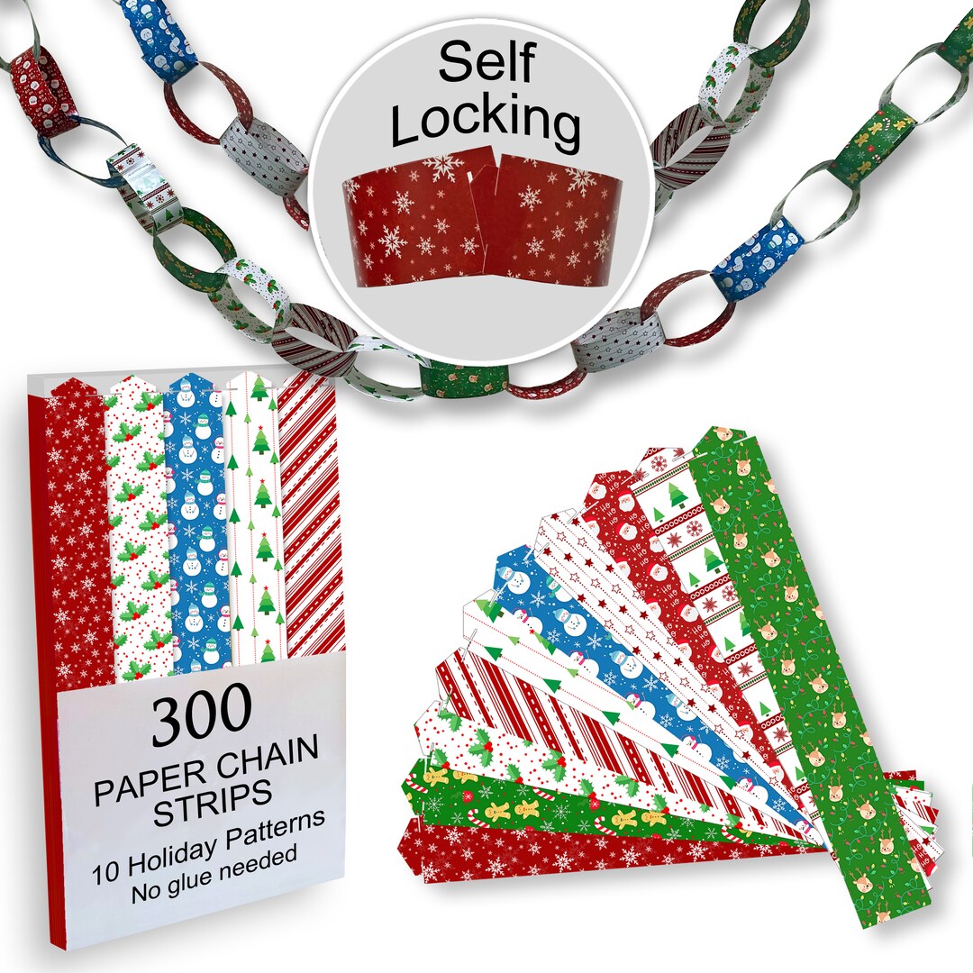 300-paper-chain-strips-for-crafting-no-glue-or-tape-needed-kid-friendly-family-fun-10-christmas-patterns-yields-50-feet-of-paper-links-makerplace-by-michaels for Free Printable Christmas Paper Chains 300 Paper Chain Strips for Crafting. No Glue or Tape Needed. Kid Friendly Family Fun. 10 Christmas Patterns, Yields 50 Feet of Paper Links | MakerPlace by Michaels for Free Printable Christmas Paper Chains